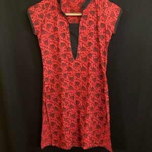 Vintage red and black tunic from Thailand